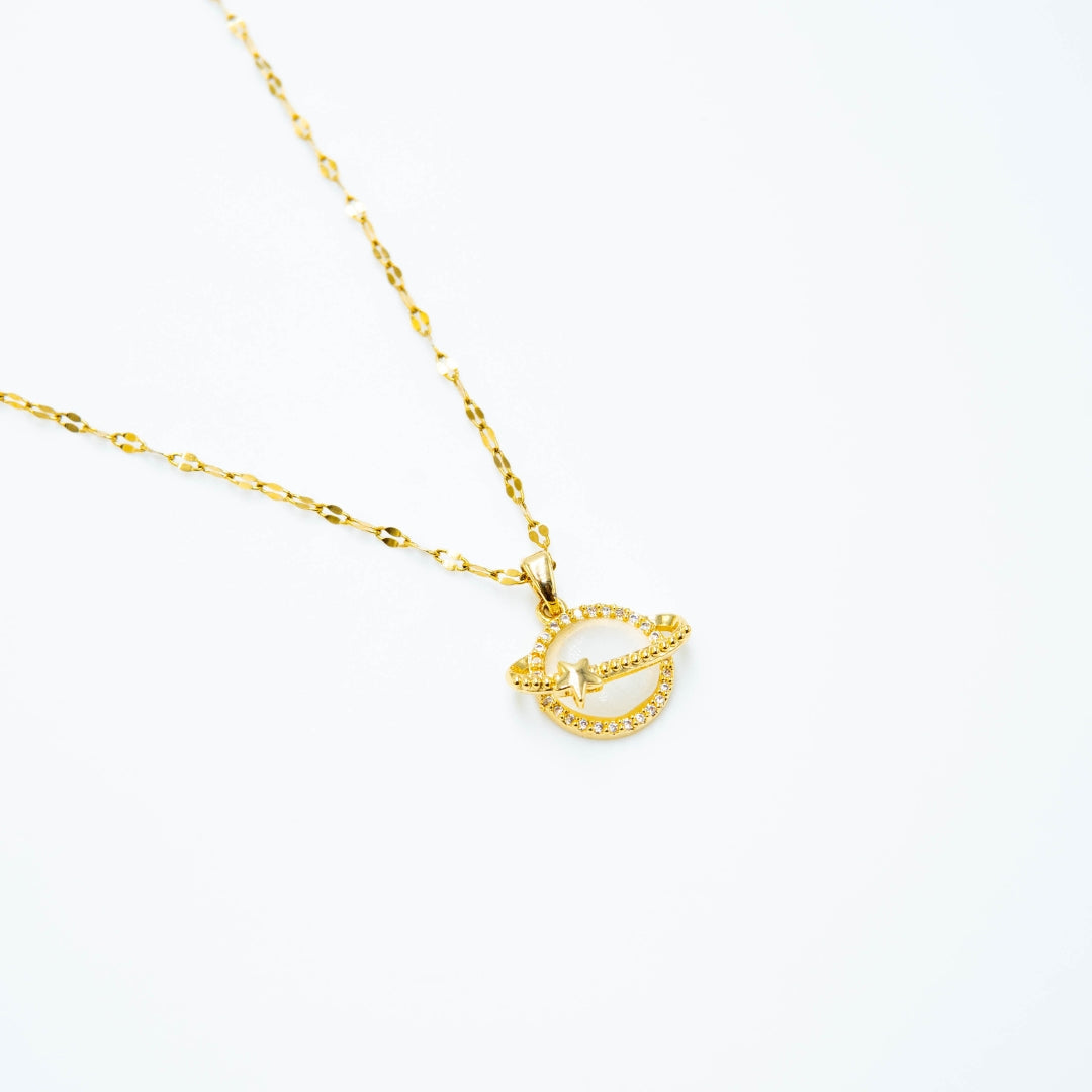 EJ3154 Saturn(24K) - Premium Necklace from EDLE - Just $28! Shop now at EDLE SHOPPING