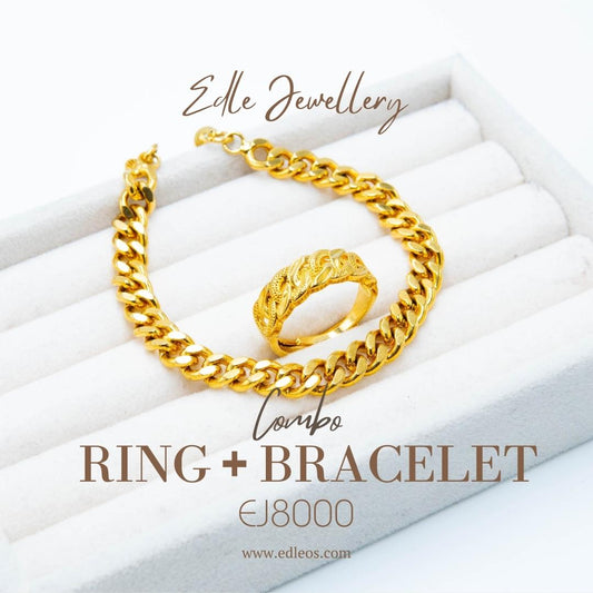 EJ8000 Combo Ring+Bracelet (24K) - Premium ring from EDLE - Just $35! Shop now at EDLE SHOPPING