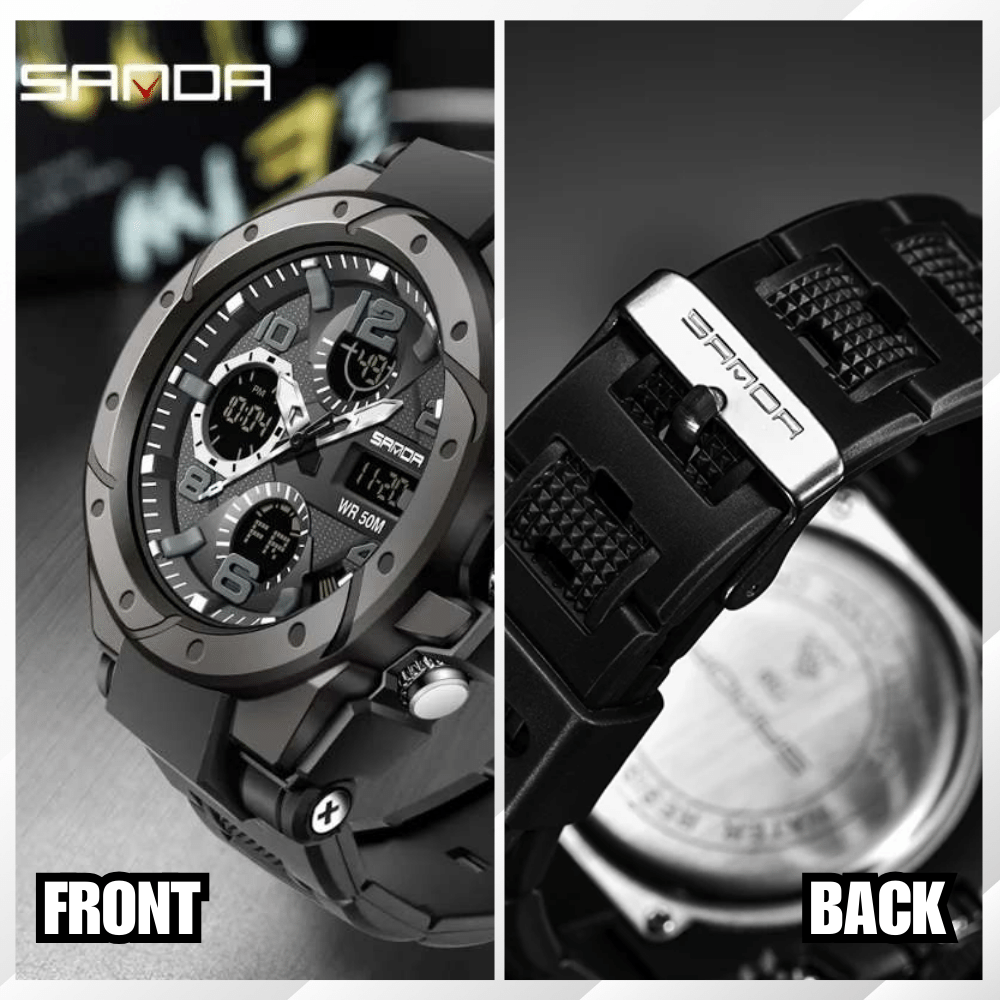 ES3010 SANDA Dual Display eletronic watch - Premium 手表 from EDLE - Just $70! Shop now at EDLE SHOPPING
