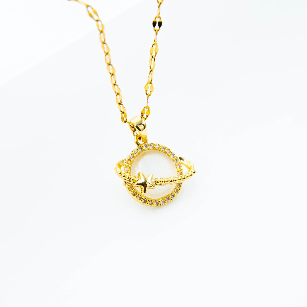 EJ3154 Saturn(24K) - Premium Necklace from EDLE - Just $28! Shop now at EDLE SHOPPING