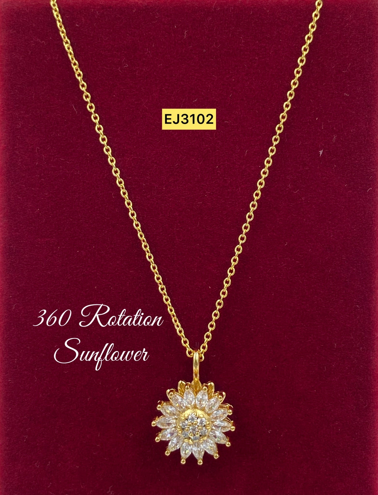 EJ3102 Sunflower(24K) - Premium Necklace from EDLE - Just $25.00! Shop now at EDLE SHOPPING