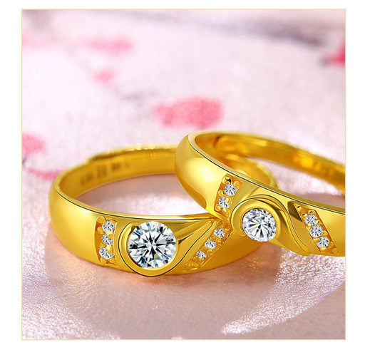 EJ6191 Couple Gold Heart Ring (24K) - EDLE SDN. BHD.