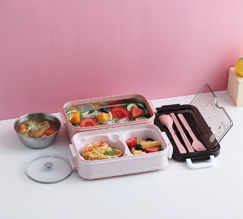 HL2028 Stainless steel double - layer insulated lunch box - EDLE SDN. BHD.