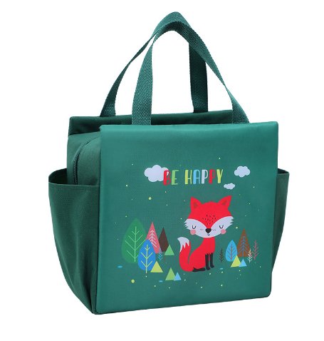 HL2089 Cartoon Insulated Lunch Box Bag(Green Fox) - EDLE SDN. BHD.