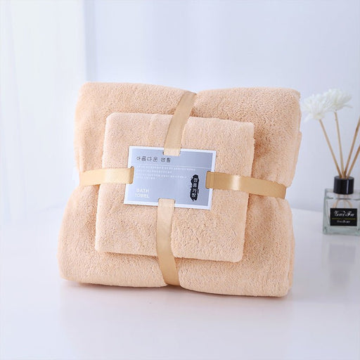 HL4007 Warp knitted coral fleece towel bath towel set - EDLE SDN. BHD.