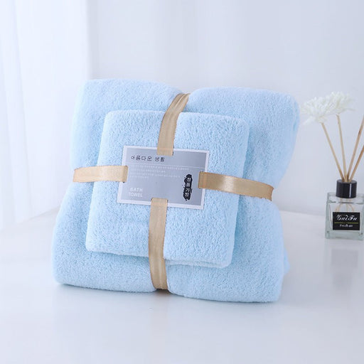 HL4007 Warp knitted coral fleece towel bath towel set - EDLE SDN. BHD.