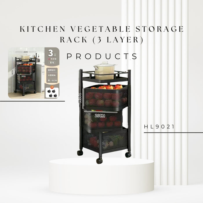 HL9021 Kitchen Vegetable storage rack (3 layer) - EDLE SDN. BHD.