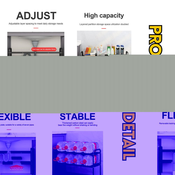 HL9025 Telescopic storage rack under kitchen sink (Single layer 5 boards) - EDLE SDN. BHD.