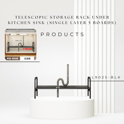 HL9025 Telescopic storage rack under kitchen sink (Single layer 5 boards) - EDLE SDN. BHD.