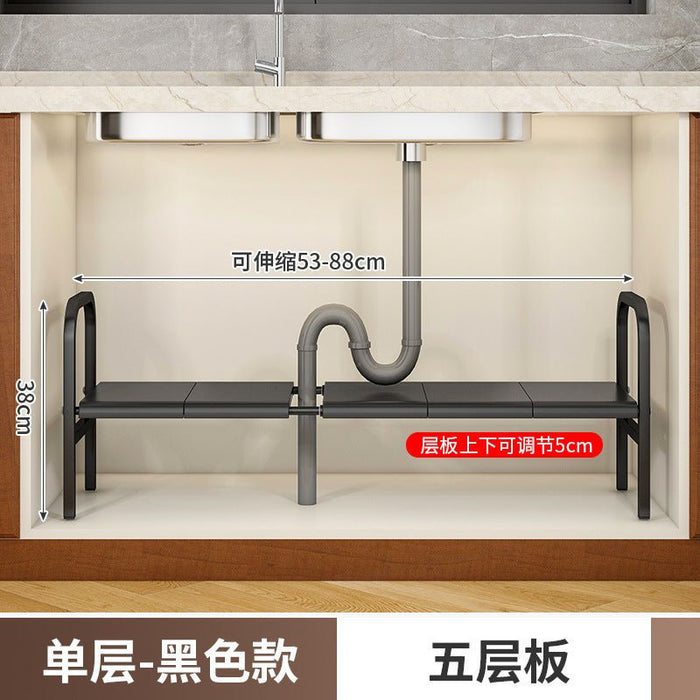 HL9025 Telescopic storage rack under kitchen sink (Single layer 5 boards) - EDLE SDN. BHD.