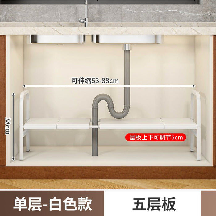 HL9025 Telescopic storage rack under kitchen sink (Single layer 5 boards) - EDLE SDN. BHD.