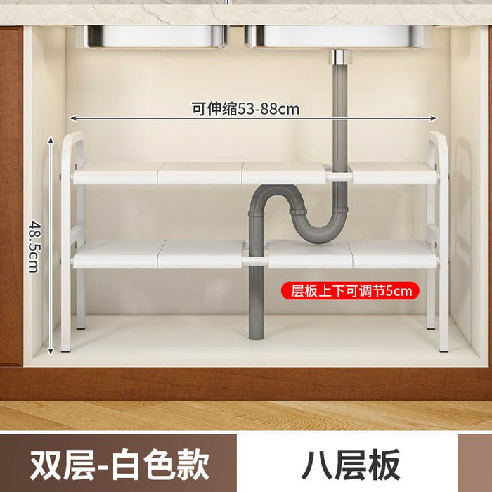 HL9027 Telescopic storage rack under kitchen sink (Double layer 8 boards) - EDLE SDN. BHD.