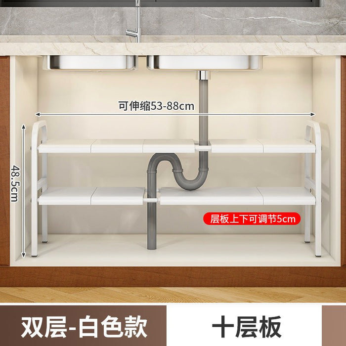 HL9028 Telescopic storage rack under kitchen sink (Double layer 10 boards) - EDLE SDN. BHD.