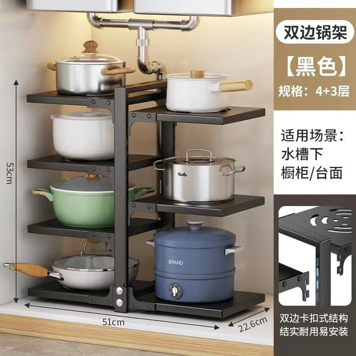 HL9035 Pot storage rack under sink (Double sided 3+4) - EDLE SDN. BHD.