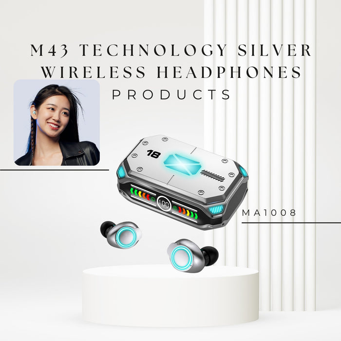 MA1008 M43 Technology Silver Wireless Headphones - EDLE SDN. BHD.