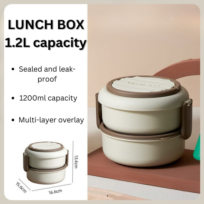 HL2084 Round wood grain lunch box (1.2L) - EDLE SDN. BHD.